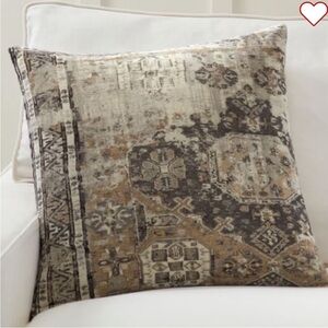 Pottery Barn Zayden Printed Velvet Pillow Cover, Gray Multi 22”